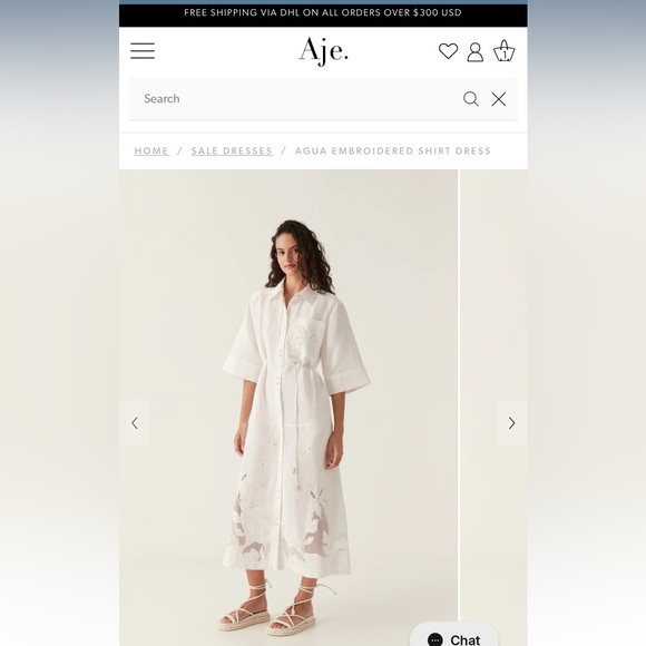 Agua Embroidered Shirt Dress - Picture 1 of 3